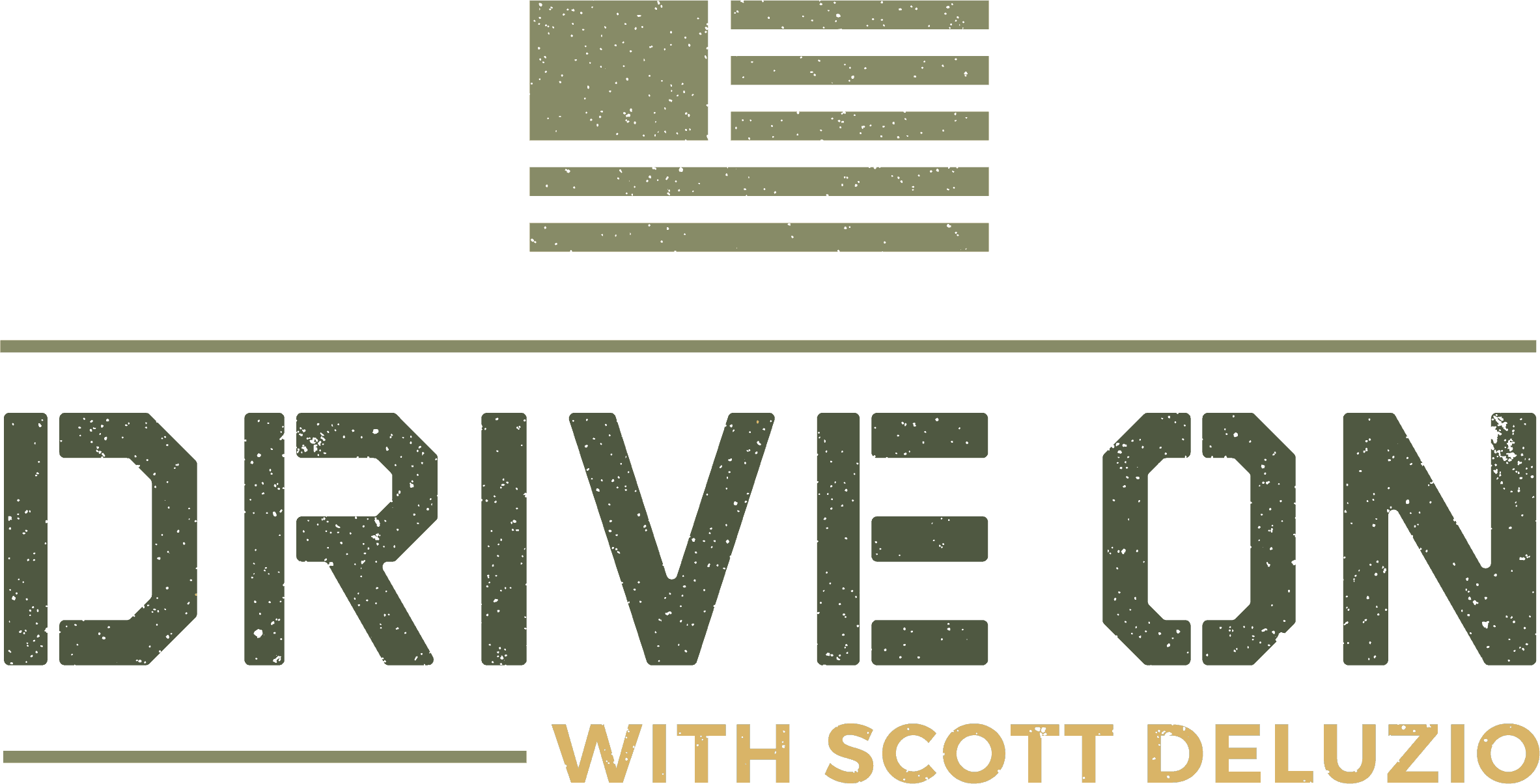 Drive On Podcast Horizontal Colored Textured Logo