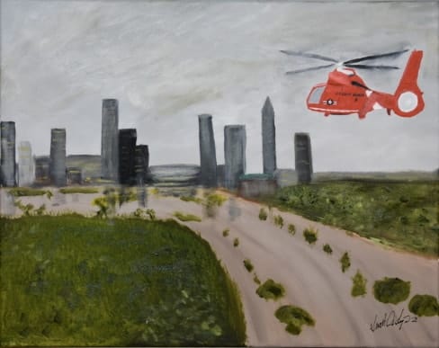 Hurricane Harvey Coast Guard Rescue Painting