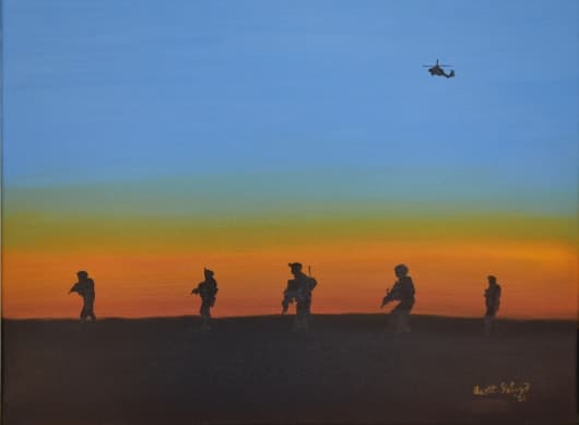 Patrol At Sunset Painting